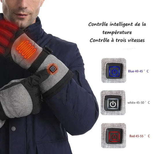 **Gants Chauffants Électriques 3M Imperméables – Idéal pour la Trottinette, le Snowboard, le Cyclisme, la Moto, le Vélo et le Ski en Hiver**
