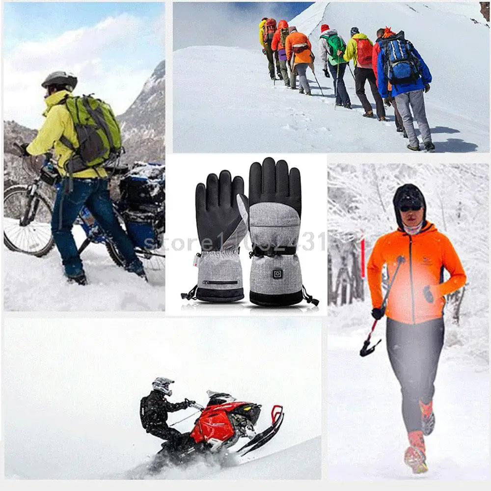 **Gants Chauffants Électriques 3M Imperméables – Idéal pour la Trottinette, le Snowboard, le Cyclisme, la Moto, le Vélo et le Ski en Hiver**