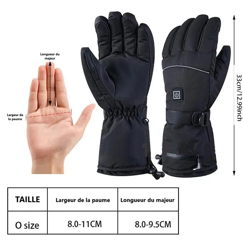 **Gants Chauffants Électriques 3M Imperméables – Idéal pour la Trottinette, le Snowboard, le Cyclisme, la Moto, le Vélo et le Ski en Hiver**